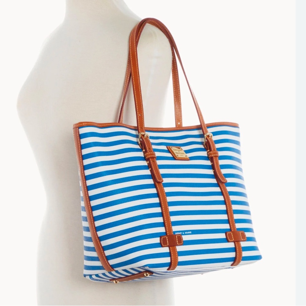 💙DOONEY AND BOURKE BLUE AND WHITE TOTE BAG WITH SMALL WRISTLET 💙 - Picture 6 of 8